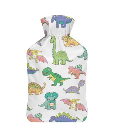 Cute Dinosaur Hot Water Bottle With Cover Plush Bed Bottle Hand Warmer For Adults And Children 26.5X15.3cm