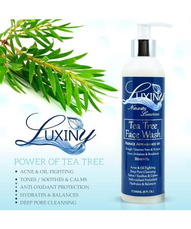 Tea Tree Face Wash | All Natural Salicylic Acid Cleanser 8oz | BHA Exfoliant & Aloe - Gentle Acne Treatment for All Skin Types - Buy Online on GoSupps.com