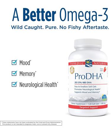 Nordic Naturals ProDHA Strawberry 500 mg - 120 Soft Gels | Premium Omega-3 Supplement - Buy Online on GoSupps.com