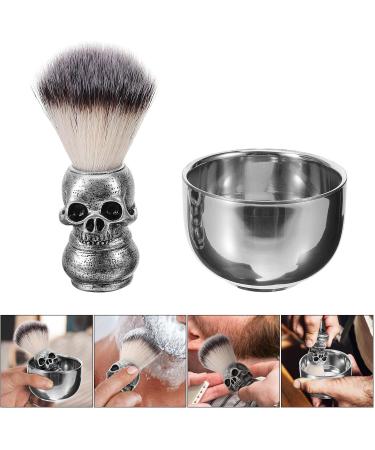 Minkissy Stainless Steel Shaving Bowl & Brush Set - Stylish Wide Mouth Shaving Set for Men | Premium Grooming Essentials - Buy Online on GoSupps.com