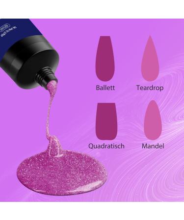Mogray Poly Nails Gel Starter Set - 60ml Violet Glitter Builder Acrylic Gel for DIY Nail Design - Buy Online on GoSupps.com