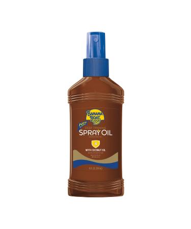Banana Boat Sunscreen Dark Tanning Oil with Carrot and Banana Extract Sun Care Sunscreen Spray- SPF 4 8 Ounce (Pack of 3)
