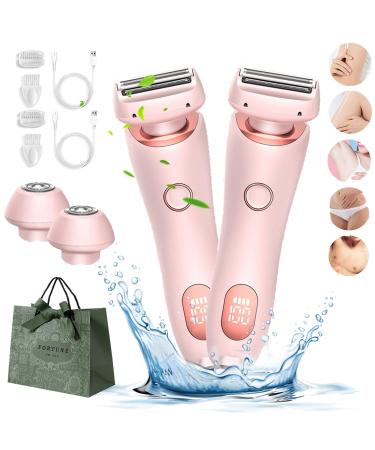 Duskofficial Razor The Glide Pro 3.0 razor Painless Shave Wet Dry Use Rechargeable with Detachable Head for Womens Legs Underarm Face Pubic Hairs (2PCS-2)