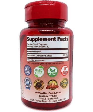 Organic Fermented Cranberry Extract Capsules - 100mg PAC for Urinary Tract Health - Sugar Free, 60 Vegan Capsules - Buy Online on GoSupps.com