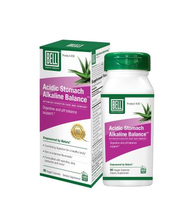 Bell Acidic Stomach Alkaline Balance Lifestyle Products | Helps Maintain Healthy pH Levels | 60 Capsules Acidic Stomach Alkaline Balance (Pack of 1)