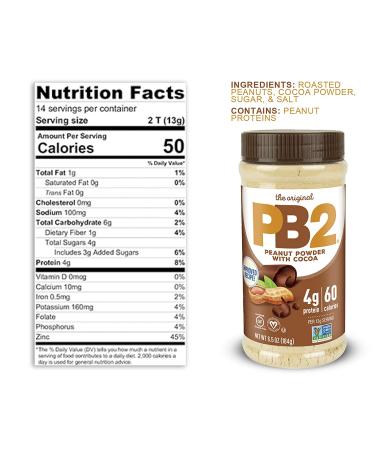 PB2 Powdered Peanut Butter with Chocolate - 6.5 oz (Pack of 2) - Buy Online on GoSupps.com