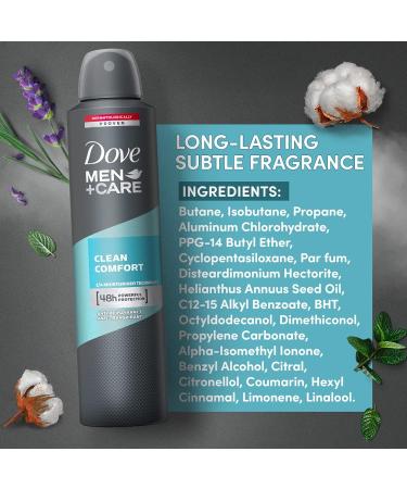 Dove Men Deodorant Clean Comfort 48H Protection Anti Perspirant - 8.45 oz (Pack of 6) - Buy Online on GoSupps.com