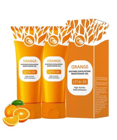 Gel Exfoliant Orange Pour Le Visage - Gel Exfoliant Orange - Gels Exfoliants Corps claircissant - Gels Exfoliants Aux Enzymes Purifiante - Pour Un Nettoyage En Profondeur Des Pores (2PC 50g) 2PC 50 g (Lot de 1)