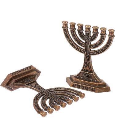 Artibetter 6 Pcs Seven Hole Candlestick Decoration Tapered Candlestick Holders Holy Cups Branch Candle Centerpiece Chanukah Conical Zinc Alloy Die-casting Electroplated Ancient Tin Jerusalem - Buy Online on GoSupps.com