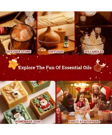 Christmas Scented Oil 6 Pieces Scents for Soap Making - Christmas Aromatherapy Oils For Holiday Home Body Massage Bedroom Meditation Spa and Yoga - Buy Online on GoSupps.com