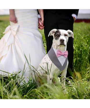 Liebeedd Gray Dog Neck Towel Bandana - Adjustable Dog Costume for Weddings & Birthdays | International Shipping Available - Buy Online on GoSupps.com