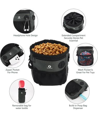 Skyfang Hundeleckerli Pocket for Pets - Veavier Dog Treats & Removable Water Bottle Pocket | Black & Green - Buy Online on GoSupps.com