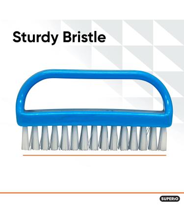 Superio Stiff Nail Brush Cleaner with Handle 3 Pack - Durable Scrub Brush for Clean Toes and Fingernails - Hand Scrubber for Home, Kitchen, and Work - Stiff Bristles, Easy to Use - Buy Online on GoSupps.com