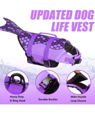 Emust Dog Vest for Swimming & Boating - High Buoyancy Ripstop Life Jacket for Small & Medium Breeds - Purple Mermaid (M) - Buy Online on GoSupps.com