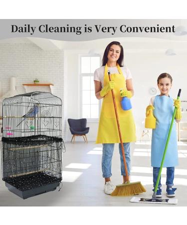 Adjustable Bird Cage Seed Catcher - Black Nylon Mesh with Twinkle Moon Star - 78.7 x 15.7 Inch - For Parrot Parakeet Cages - Buy Online on GoSupps.com