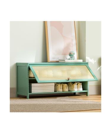 Stackable Shoe Cabinet - Multi Layer Shoe Storage Cabinet Free Standing Shoe Organizer with Flip-up Doors for Closet Hallway Bedroom Entryway Green Shoe (Size : 70x33x40CM)