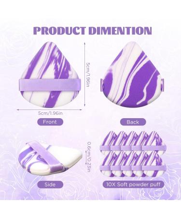 Buy Powder Puffs - Soft Reusable Makeup Sponge for Loose Powder | 10 Pcs Purple Triangle | Perfect for Foundation & Face Cosmetics - Buy Online on GoSupps.com
