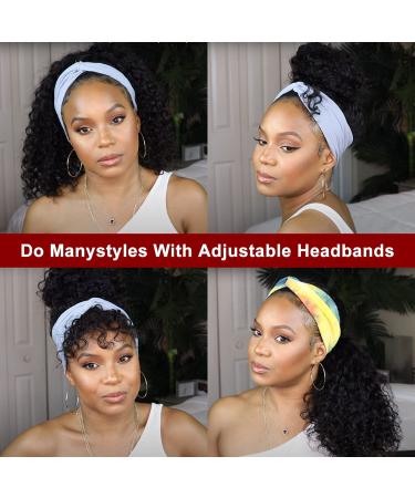 14 Curly Headband Wig for Women - Heat-Resistant Synthetic Glueless Half Wig with Attached Headband for Natural Look - 1B Color - Buy Online on GoSupps.com