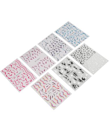 7 Sheets of Fire Flame Wave Lines Nail Stickers 3D Swirl Stripes Nail Stickers Self Adhesive Nail Art Stickers Nail Design for Nail Art Decoration Design - Buy Online on GoSupps.com
