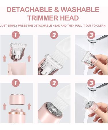 NURSETEK Bikini Trimmer for Women 2-in-1 Electric Shaver for Women Lady Shaver for Pubic Face Leg and Underarm Body Hair Trimmer Facial Hair Removal Personal Shaver Pink - Buy Online on GoSupps.com