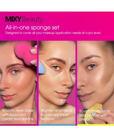 Flawless Makeup Sponge Set of 3 - Latex-Free Beauty Sponges for Foundation Contour & Concealer Blending - Buy Online on GoSupps.com