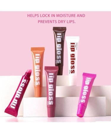  Yabauuop Liquid lip gloss moisturizing lip gloss set | 8X Fruit-flavored lip oil for dry lips | Fruit-flavored lip oil lip gloss - Buy Online on GoSupps.com