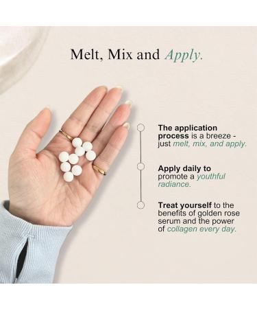 Golden ROSE Serum + CollaGEMS - Anti-Aging Pure Rose Oil with Colloidal Gold Hyaluronic Acid Vitamin C & Collagen Balls for Firm Bright Skin - Daily Face Routine - Buy Online on GoSupps.com