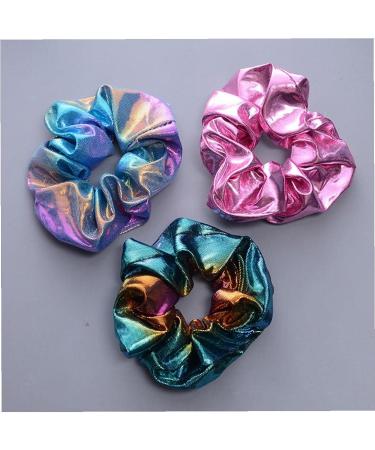 Zonster 6PC Rainbow Hair Scrunchies - Shiny Metallic Elastic Hair Bands for Girls Women & Horses - Random Colors - Buy Online on GoSupps.com
