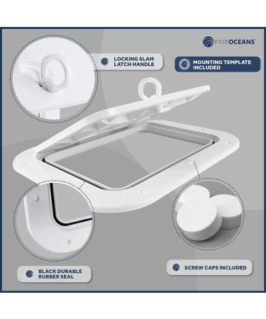 Five Oceans Off-White Boat Hatch 15 11/16 x 12 7/8 with Locking Slam Latch System - Buy Online on GoSupps.com