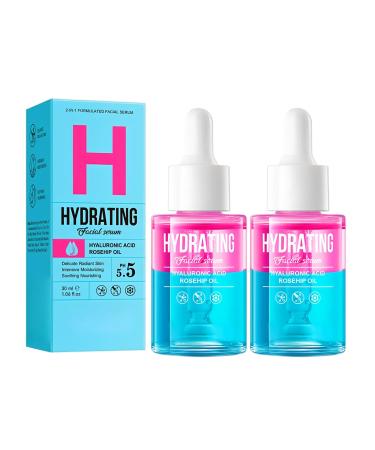 Double S rum Anti-Rides et Hydratant 2x30ml Acide hyaluronique Rose S rum Soin Repulpant et Raffermissant R duit les Ridules Pour une Peau Liss e Tonique et Confortable