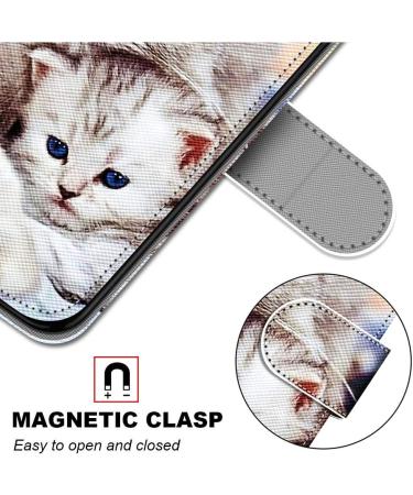 Nadoli Leather Phone Case for Samsung Galaxy J6 Plus - Cute Cat Design Colorful Wallet with Magnet Stand & Map Compartment - Buy Online on GoSupps.com