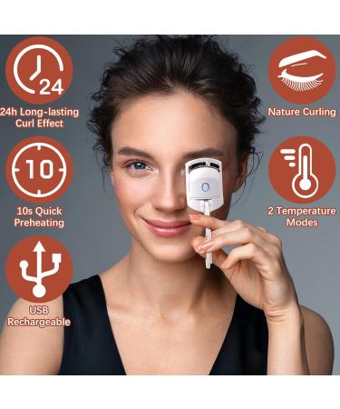 Heated Eyelash Curlers Electric Eyelash Curler Heated Rechargeable Eyelash Curler Travel Quick Long Lasting Heated Lash Curler Handheld Portable Lash Quick Pre Heat for Women Makeup Accessories - Buy Online on GoSupps.com