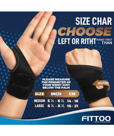 FITTOO Copper Infused TFCC Wrist Brace for Ulnar Sided Pain | Universal Size for Men & Women - Right Hand Large - Buy Online on GoSupps.com