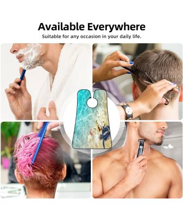 Beach Turtle Coral Beard Bib | Sea Ocean Starfish Hair Catcher & Non-Stick Grooming Cloth | Perfect Gifts for Men - Buy Online on GoSupps.com