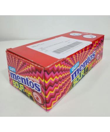 Mentos Sour Gum Strawberry Flavour 30g - Box of 10 (Sugar Free) - Buy Online on GoSupps.com