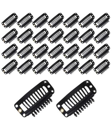 nuoshen 30 Pcs Wig Clips Snap Clips Hair Extensions Clips U-Shape Snap Clips 9 Teeth Comb Clips for Hair Extensions 3.2 cm