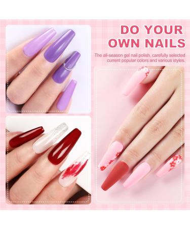 PEACECOLOR Gel Nail Polish Set with Lamp and Electric Nail File 35 Colours Gel Polish Set with Glossy & Glitter and Matte Top Coat Base Coat Starter Gel Nail Kits Manicure Tools Gift for Women A3 - Buy Online on GoSupps.com