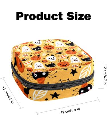 Halloween Pumpkin Sanitary Napkin Storage Bag - Portable Period Kit Holder for Menstrual Cup, Nursing Pad, Tampons - Color 7 - Buy Online on GoSupps.com
