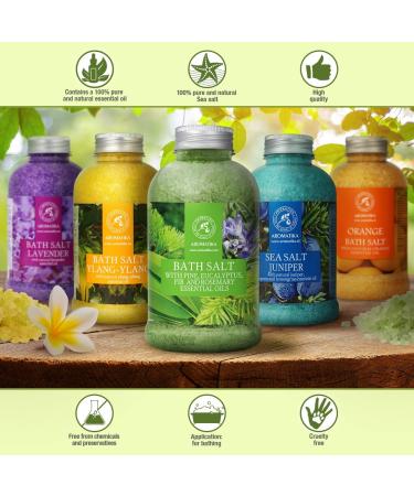 Bathing Salt 600g with Pine Eucalyptus Fir & Rosemary Oils - Sea Salt Bath for Relaxation Wellness & Aromatherapy - Enhance Sleep & Beauty - Buy Online on GoSupps.com