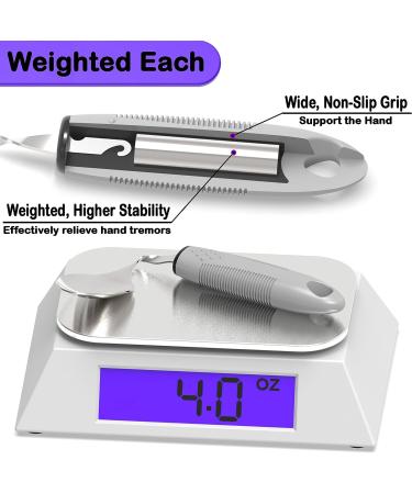 KPKAUT Weighted Parkinsons Utensils - 6-Piece Set for Hand Tremors, Arthritic Hands, and Elderly - Adaptive Eating Silverware for Parkinsons Patients and Disabled Adults - Buy Online on GoSupps.com