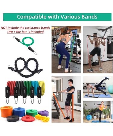 Popders Resistance Tapes Rod - Portable Pilates & Resistance Bands Bar for Strength Training Yoga & Home Fitness - Black - Buy Online on GoSupps.com