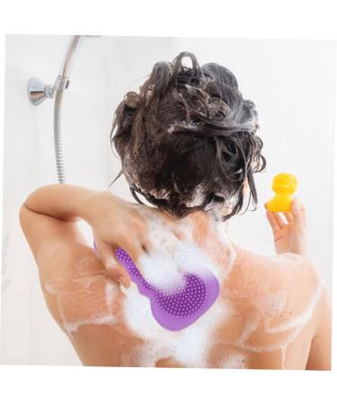 Collbath Silicone Shampoo Brush - Scalp Massage Brush for Easy Hair Wash - 11.5x6cm Purple - Best Bath Washers for Ultimate Scalp Care - Buy Online on GoSupps.com
