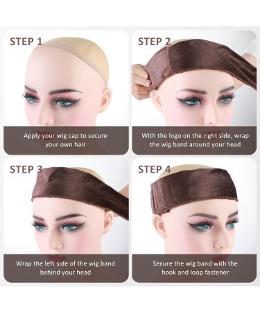 AHQiZFX 3 Pieces Wig Grip for Female Adjustable Wig Grip Headband Wig Grip Bands for Keeping Wigs in Place Wig Grip Cap Wig Accessory for Women Wigs Gripper No Slip Velvet Wig Head Grip Band Beige - Buy Online on GoSupps.com