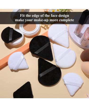 12-Piece Triangle Powder Puff Set for Flawless Makeup Application - Washable & Reusable Foundation Sponges in Black & White (Large & Small) - Buy Online on GoSupps.com