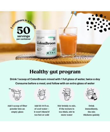 ColonBroom Psyllium Husk Powder - Colon Cleanse for Bloating Relief & Gut Health - Fiber Powder Drink - Easy to Mix - Vegan, Gluten Free, Non-GMO - Strawberry & Tropical Fruits (2 Pack) Strawberry & Passion Mango Pineapple - Buy Online on GoSupps.com