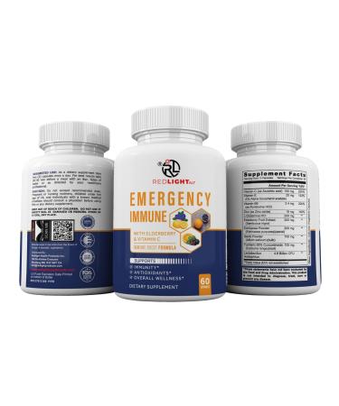 Emergency 10 in 1 Natural Immune Support Supplement Vitamin C Vitamin E Vit B6 Zinc L-Glutamine Elderberry Fruit Extract Garlic Echinacea Turmeric Immunity Defense Booster for Adult Veggie Capsules