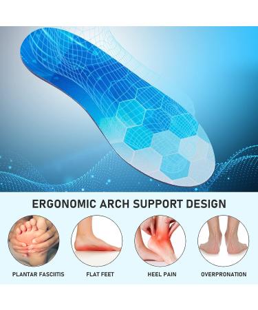 Plantar Fasciitis High Arch Support Insoles - Maximum Cushioning for Men and Women with Flat Feet - Orthotic Inserts for Work Boots and Shoes - XS - Buy Online on GoSupps.com