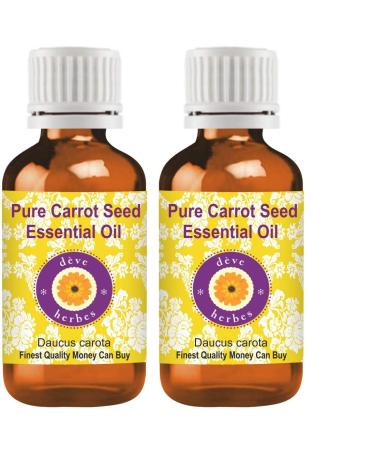 Deve Herbes Pure Carrot Seed Essential Oil (Daucus carota) Steam Distilled (Pack of Two) 100ml X 2 (6.76 oz) 3.38 Fl Oz (Pack of 2)