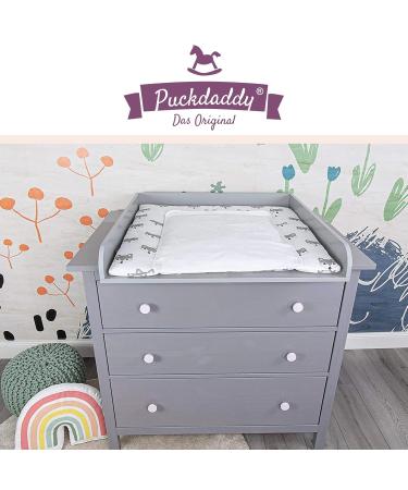 Puckdaddy Foxi Fuchs Pattern Diaper Pad | 100% Cotton | Oeko-Tex Certified | Soft & Safe | 77x75cm | Optimal Comfort for Babies | Stylish Gray Fox Design - Buy Online on GoSupps.com