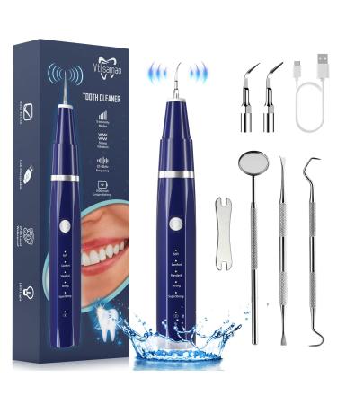Plaque Remover for Teeth- Tartar Remover for Teeth, Dental Calculus Remover Teeth Cleaning Kit with LED Light & 5 Adjustable Modes Blue